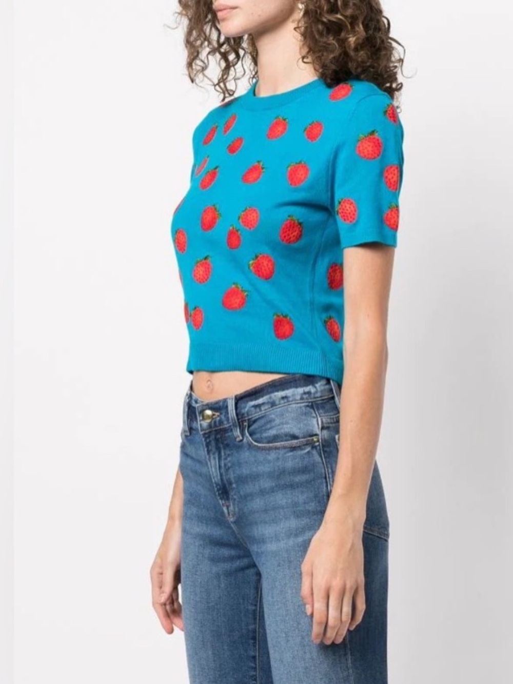 NWT! Alice and Olivia Ciara Embroidered Strawberry Pullover Sweater - Picture 5 of 16